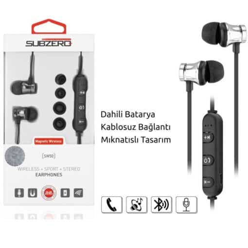 Mıknatıslı Sport Bluetooth Kulaklık Subzero SW50 - Görsel 2