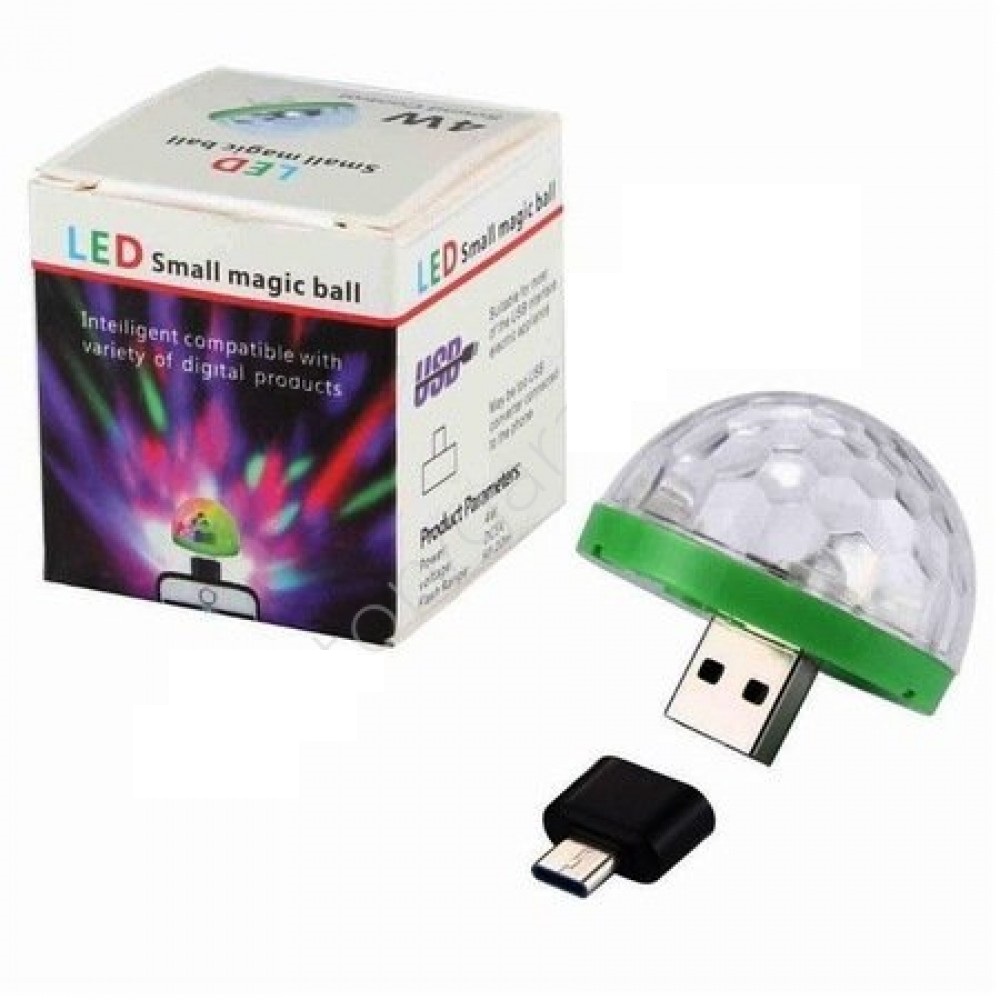 Micro Otg + Mini Sihirli Disko Topu 4W LED USB Küre