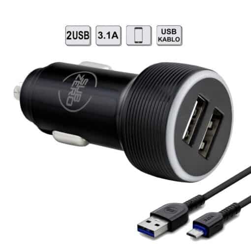 3.1A (Micro) Çift Girişli Oto Araç Çakmaklık Subzero CR41 - Görsel 2