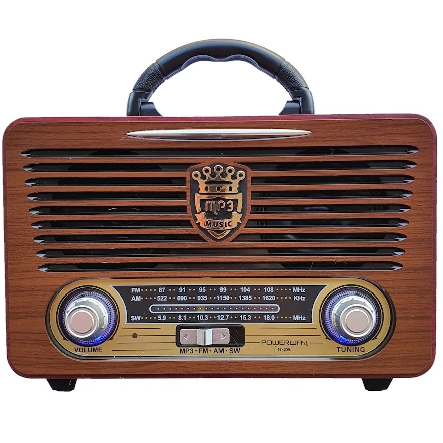 Nostaljik Radyo Portatif Bluetooth Hoparlör Usb Uzaktan Kumandalı PowerWay NSJ05