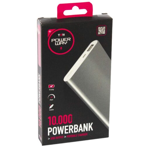 10000 Mah Powerbank Slim Metal Kasa PowerWay TX11 - Görsel 2