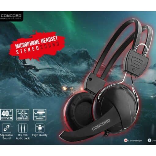 Mikrofonlu Oyuncu Gaming Stereo Kulaklık Concord C-947 - Görsel 3