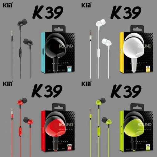 Extra Bass Evrensel Tel Kulaklık 3.5mm Kulak Kulakiçi Kın K39