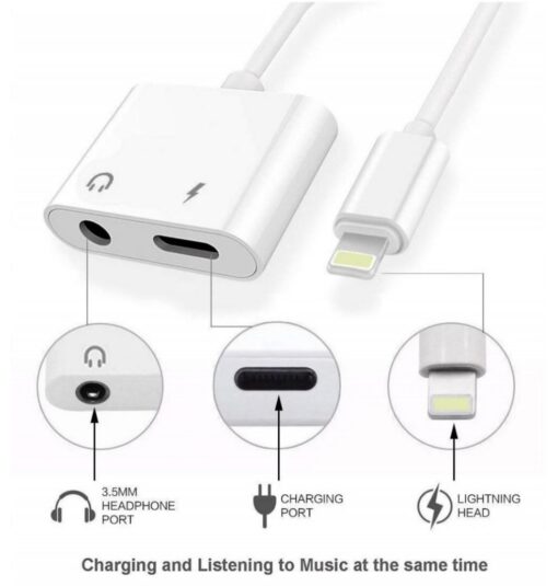 İPhone 3.5mm Kulaklık Ve Şarj Dönüştürücü 030 - Görsel 2