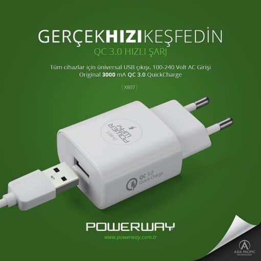 (Micro) 3A  Şarj Aleti PowerWay X807 - Görsel 2