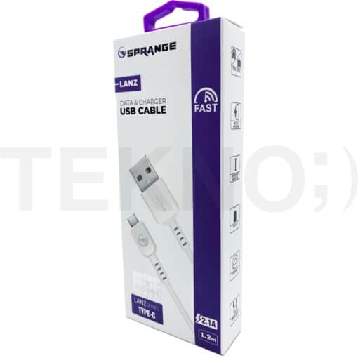 2.1A 1.2 Metre (TYPE-C) Usb Kablo Sprange T-Lanz