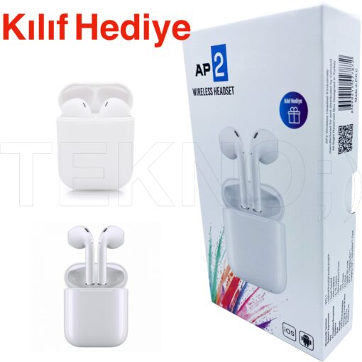 Airpods 2 Wireless Kulaklık + Kılıf Hediye Concord AP2 (Lacivert)