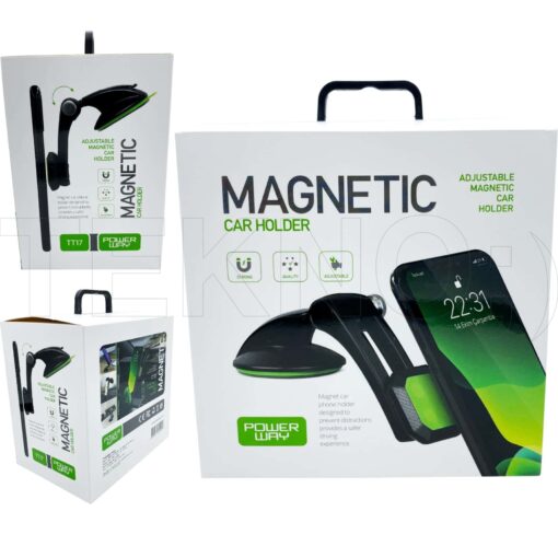 Mıknatıslı Vantuzlu Araç Ve Masaüstü Telefon Tutucu PowerWay TT17