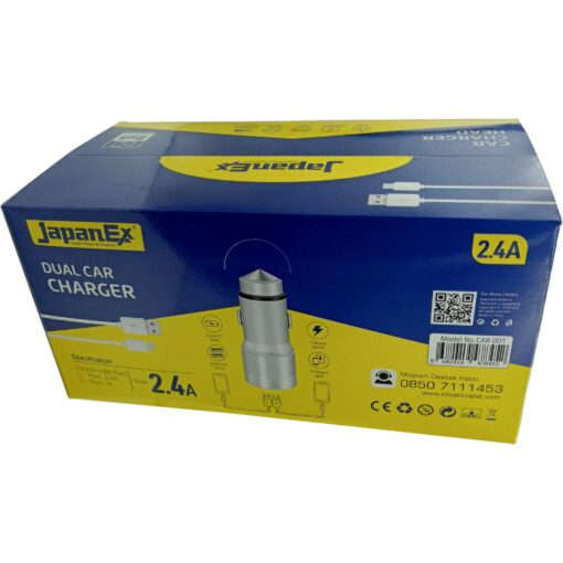 2.4A Çift Usb Metal Araç Şarj Başlığı JapanEX Car-001 - Görsel 2