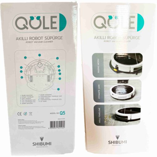 QÖLE Akıllı Robot Süpürge Vacuum Wifi Bağlantılı SHIBUMI Q5 - Görsel 11