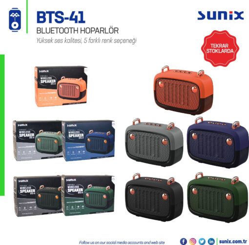 Bluetooth Hoparlör Yüksek Ses Kalitesi Sunix BTS-41 - Görsel 2