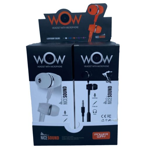 Siyah Beyaz 10 Adet  Mikrafonlu Kulaklık Powerway WOW