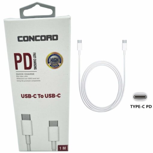 TYPE-C TYPE-C 1m Şarj ve Veri Kablosu Concord C-813 - Görsel 2