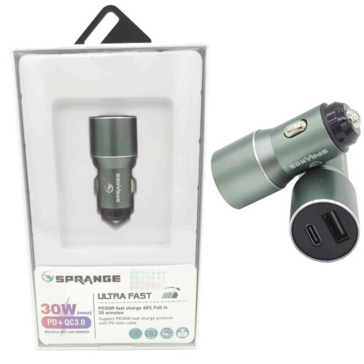 30W PD + QC3.0 Usb Metal Araç Çakmaklık Sprange - Görsel 2