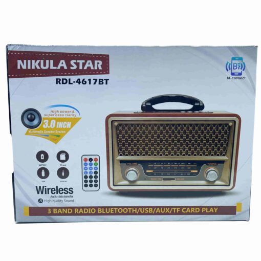 Nikula Star (TF Card-Bluetooth-Usb-Aux) Kumandalı Radyo RDL-4617BT - Görsel 2