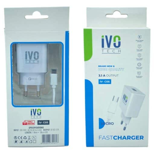 3.1A Micro Hızlı Şarj Aleti İvoTech  İVO-C05