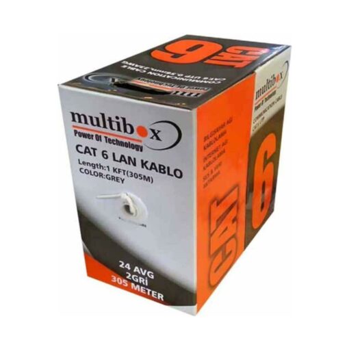 305 Metre Cat6 Utp 24awg Gri Patch Kablo Multibox