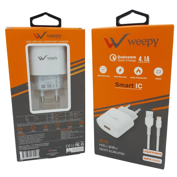 4.1A İphone Şarj Aleti Set Weepy WPY-040L