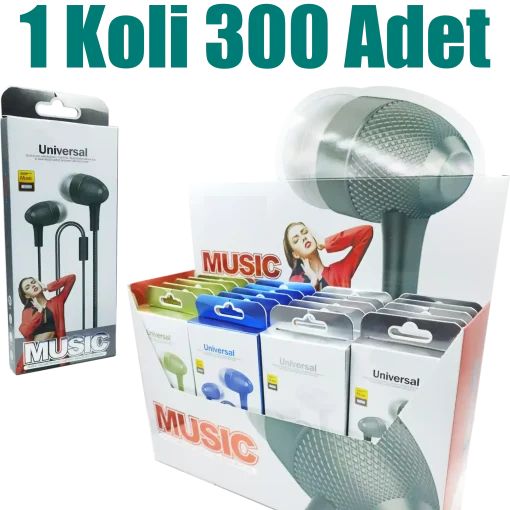 1 Koli - 20'li Paket Renkli Mikrofonlu Super Bass Kulaklık TK013