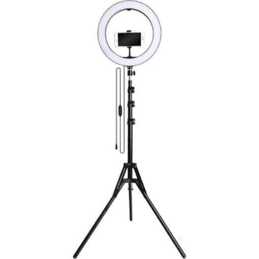 Popüler Tripod Işıklı Adeptörlü Telefon Tutucu Makyaj Selfie Çubuğu Ringfılllıght ZMX-260 - Görsel 2