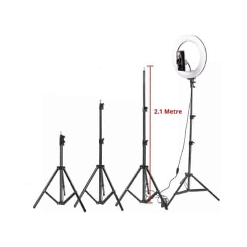 Popüler Tripod Işıklı Adeptörlü Telefon Tutucu Makyaj Selfie Çubuğu Ringfılllıght ZMX-260 - Görsel 4