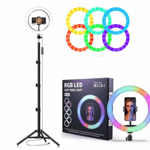 33 CM Rgb LED Soft Ring Light + Trıpod Ayak Telefon Tutucu MJ33