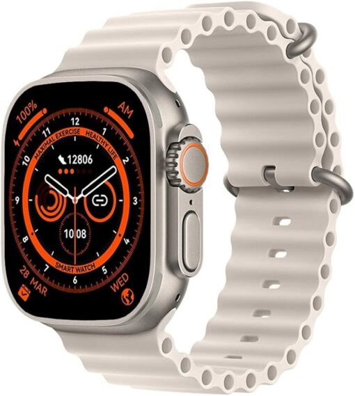 (Siyah-Turuncu-Silver) Çift Kordon Smart Watch 8 Ultra 49mm Türkçe Akıllı Saat - Görsel 2