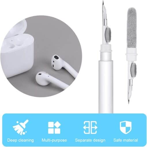 AirPod Temizleme Kiti, Süngerli 3'ü 1 Arada Airpod Temizleyici Kalem, Kablosuz Kulaklıklar - Görsel 5