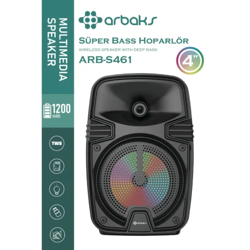 21 CM Bluetooth Super Bass Höparlör Arbaks ARBS461