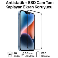 İphone 16 Pro Max - Antistatik Cam Tam Kaplayan Ekran Koruyucu
